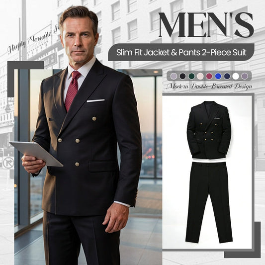 Men's Slim Fit Jacket & Pants 2-Piece Suit