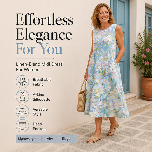 ☀️👗Seasonal Style - Linen Sleeveless Maxi – Cool & Relaxed for Beach, Travel & Everyday