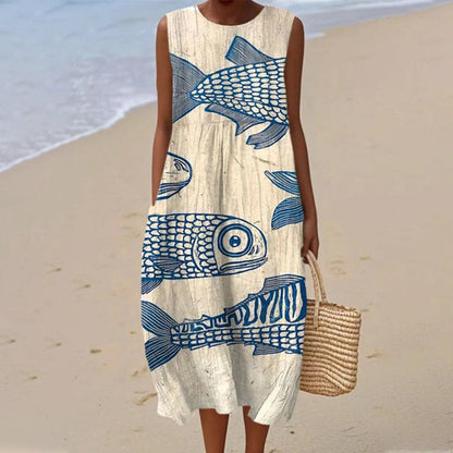 ☀️👗Seasonal Style - Linen Sleeveless Maxi – Cool & Relaxed for Beach, Travel & Everyday