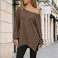 Women's Off-Shoulder Top with Split Hem