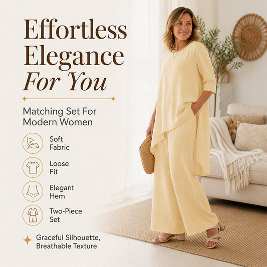 👚New Arrivals - Chic 2-Piece Set with Asymmetric Hem – Relaxed Fit & Versatile Pairing for Any Occasion