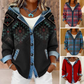 🧥Seasonal Style - Button-Front Hooded Jacket – Textured Patchwork Detail & Relaxed Silhouette for Everyday Looks