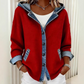 🧥Seasonal Style - Button-Front Hooded Jacket – Textured Patchwork Detail & Relaxed Silhouette for Everyday Looks