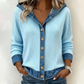 🧥Seasonal Style - Button-Front Hooded Jacket – Textured Patchwork Detail & Relaxed Silhouette for Everyday Looks