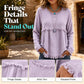 👚New Arrivals - Fringe-Trimmed Casual Blouse – Soft Comfort & Easy Pairing with Jeans or Skirts for Any Occasion