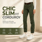 Trending Now⭐👖 Slim Fit Corduroy Pants with Stretch – Elongating Silhouette & Soft Texture for Effortless Style