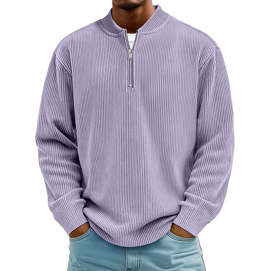 Must-Have🔥👔 Ribbed Long Sleeve with Zip Neck
