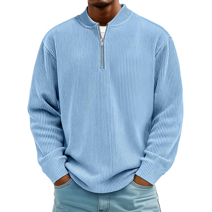 Must-Have🔥👔 Ribbed Long Sleeve with Zip Neck