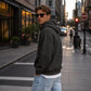 Trending Now⭐👕 Quarter-Zip Hoodie with Kangaroo Pocket – Knit Fabric & Loose Athletic Fit for Effortless Sporty Style