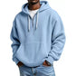 Trending Now⭐👕 Quarter-Zip Hoodie with Kangaroo Pocket – Knit Fabric & Loose Athletic Fit for Effortless Sporty Style