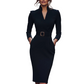 👗Seasonal Style - High-Density Suiting Midi Dress – Elegant Drape & Slimming Effect for Modern Women