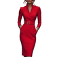 👗Seasonal Style - High-Density Suiting Midi Dress – Elegant Drape & Slimming Effect for Modern Women