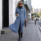 🧥New Arrivals - Classic Button-Front Denim Coat – Extended Length Design & Durable Fabric for All-Season Layering