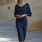 Trending Now⭐👗 Waist-Cinching Midi Dress with Unique Neckline – Flattering Slimming Silhouette for Effortless Elegance
