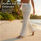 Women's Striped Drawstring Wide-Leg Pants