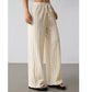 Women's Striped Drawstring Wide-Leg Pants