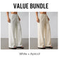Women's Striped Drawstring Wide-Leg Pants