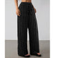 Women's Striped Drawstring Wide-Leg Pants