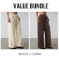 Women's Striped Drawstring Wide-Leg Pants