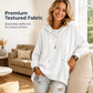👚Seasonal Style - Hooded Waffle Sweatshirt with Reinforced Drawstring – Versatile Layer for Any Casual Occasion