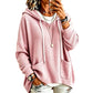 👚Seasonal Style - Hooded Waffle Sweatshirt with Reinforced Drawstring – Versatile Layer for Any Casual Occasion