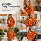 👚Seasonal Style - Hooded Waffle Sweatshirt with Reinforced Drawstring – Versatile Layer for Any Casual Occasion