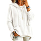 👚Seasonal Style - Hooded Waffle Sweatshirt with Reinforced Drawstring – Versatile Layer for Any Casual Occasion
