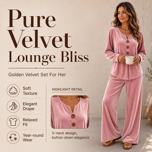Bestseller🏆👚 Velvet 2-Piece Loungewear – Timeless Comfort & Effortless Coordination for Every Look