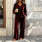 Bestseller🏆👚 Velvet 2-Piece Loungewear – Timeless Comfort & Effortless Coordination for Every Look