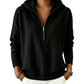 👚Seasonal Style - Zip Neck Hooded Sweatshirt – Easy Pull-On Style & All-Day Comfort for Any Look