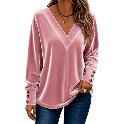 Bestseller🏆👚 V-Neck Velvet Top – Timeless Elegance & All-Day Comfort for Every Look