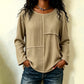 Bestseller🏆👚 Textured Patchwork Crewneck – Timeless Silhouette & Effortless Style for Every Look