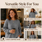 👚Seasonal Style - Waffle Texture Sweatshirt – Easy Breezy Fit & Classic Style for Any Casual Look