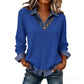 Trending Now⭐👚 Faux Layered Knit Top with Denim Trim – V-Neck & Button Detail for Effortless Casual Chic