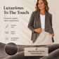 Women's Faux Suede Draped Cardigan