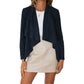 Women's Faux Suede Draped Cardigan