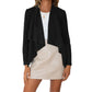 Women's Faux Suede Draped Cardigan