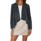 Women's Faux Suede Draped Cardigan