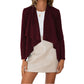 Women's Faux Suede Draped Cardigan