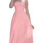 Women's Sleeveless Square Neck Dress with Back Tie