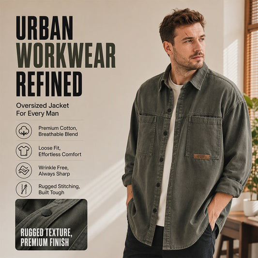 👔Seasonal Style - Utility Long Sleeve Shirt – Relaxed Silhouette & Functional Pockets for Any Look