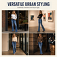 Women High Waisted Distressed Flare Jeans