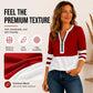 Women's Chic Zipper V Neck Color Block Top