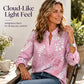 Women's Printed V-Neck Long Sleeve Pullover Casual Top