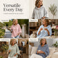 Women Loose Striped Hooded Pullover Casual 3/4 Sleeve Hoodie