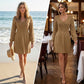 Must-Have🔥👗 High-Waist A-Line Knit Dress – Flattering V-Neck & Breathable Blend for Day-to-Night Wear
