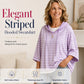 Women Loose Striped Hooded Pullover Casual 3/4 Sleeve Hoodie