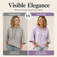 Women Loose Striped Hooded Pullover Casual 3/4 Sleeve Hoodie