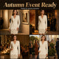 Women's Elegant V-Neck Long Sleeve Dress