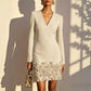 Women's Elegant V-Neck Long Sleeve Dress